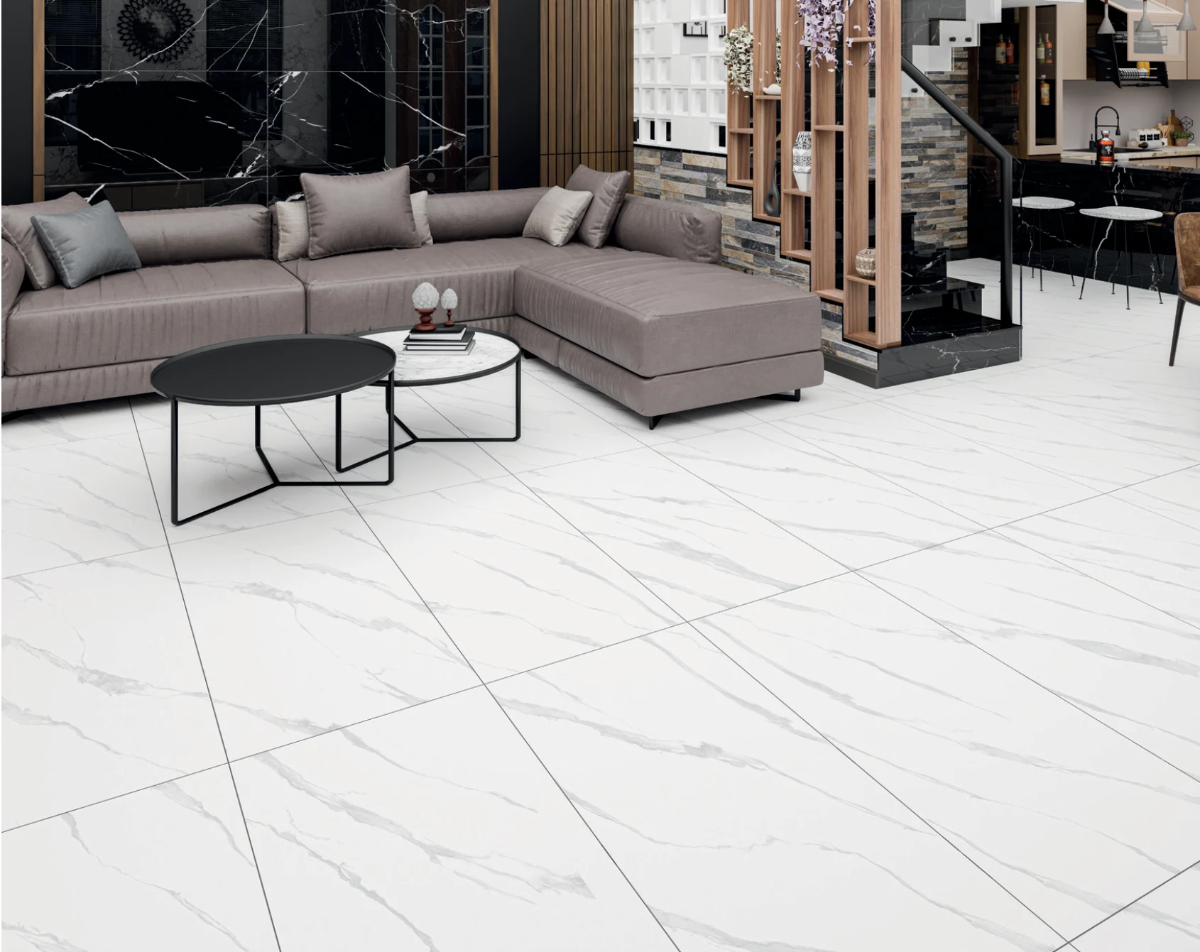 Calacatta White installed application