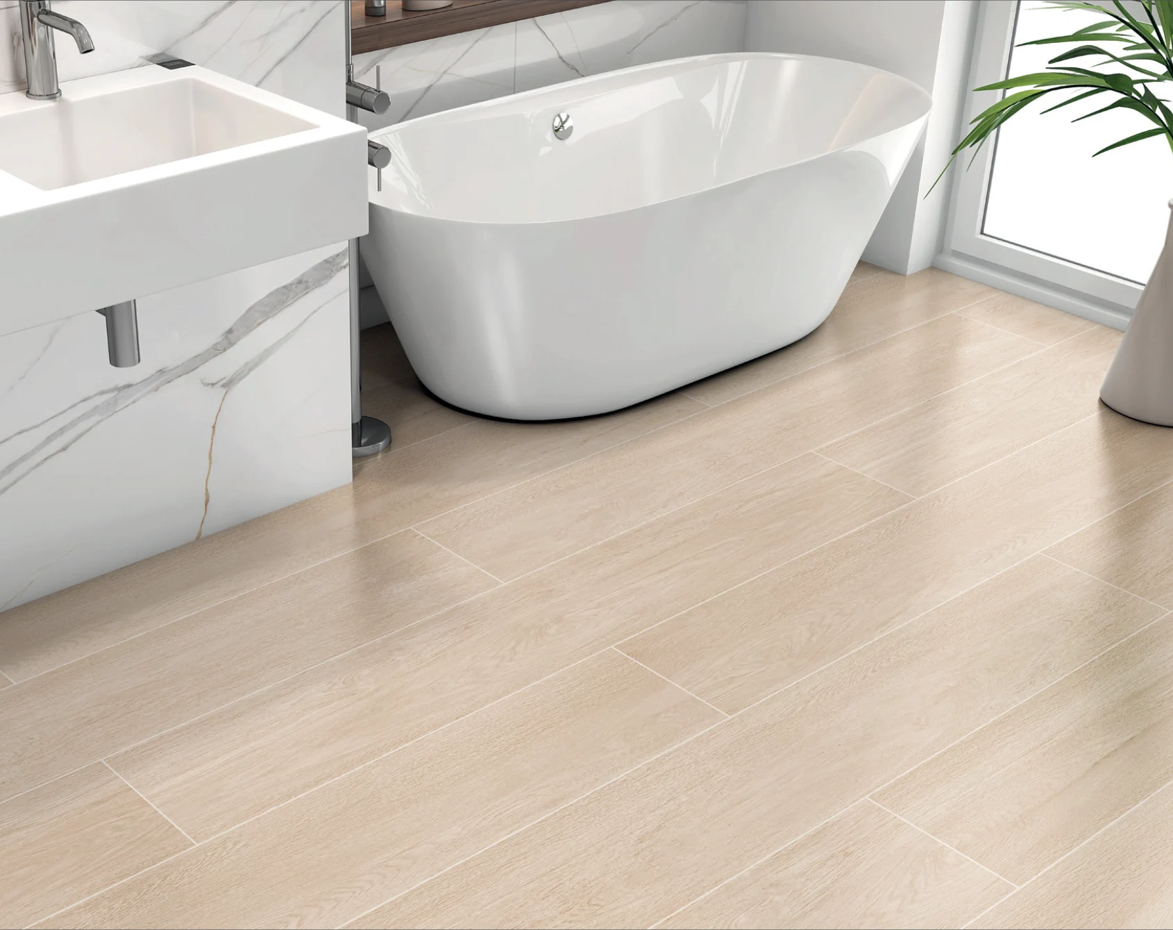 Liège Beige installed application
